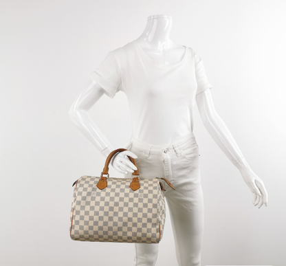 LV Louis Vuitton Damier Azur speedy 30 bag white 30cm*21cm*17.5cm 250210781057004