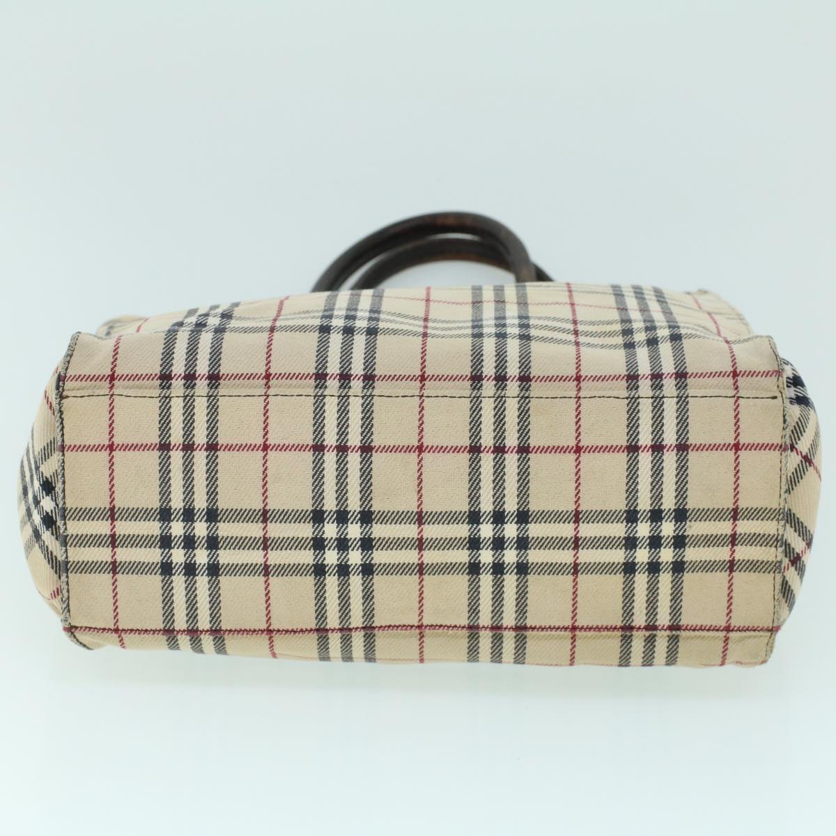 Burberry Nova Check Blue Label Hand Bag Canvas Leather Beige Brown Auth 53790