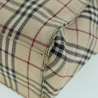 Burberry Nova Check Blue Label Hand Bag Canvas Leather Beige Brown Auth 53790