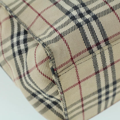 Burberry Nova Check Blue Label Hand Bag Canvas Leather Beige Brown Auth 53790