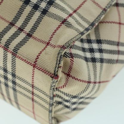 Burberry Nova Check Blue Label Hand Bag Canvas Leather Beige Brown Auth 53790