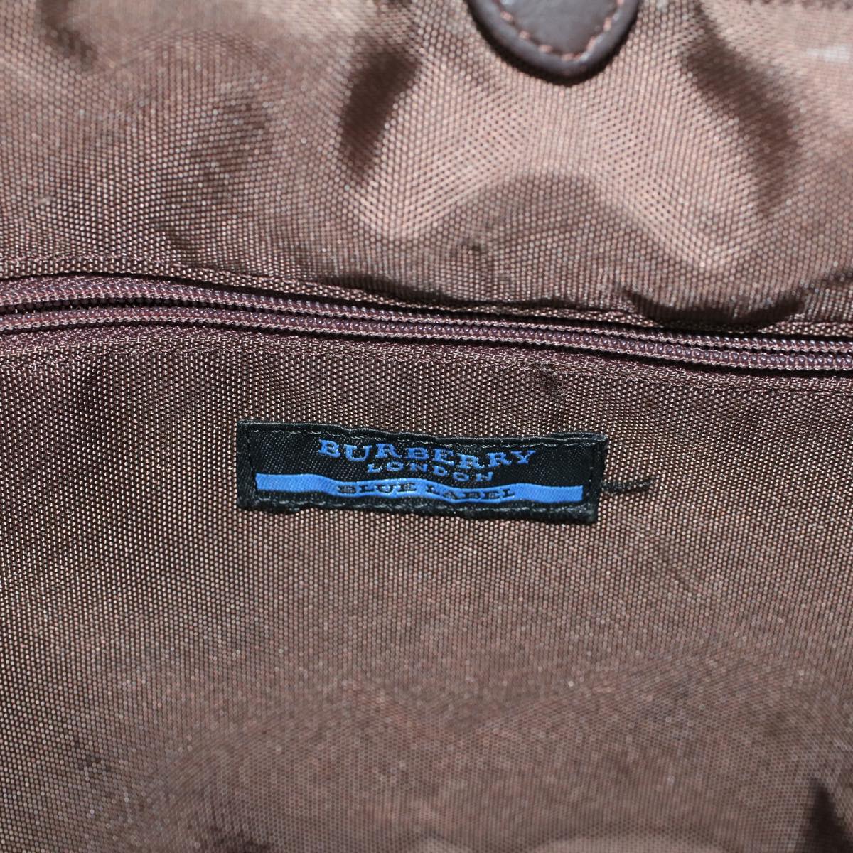 Burberry Nova Check Blue Label Hand Bag Canvas Leather Beige Brown Auth 53790