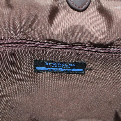 Burberry Nova Check Blue Label Hand Bag Canvas Leather Beige Brown Auth 53790