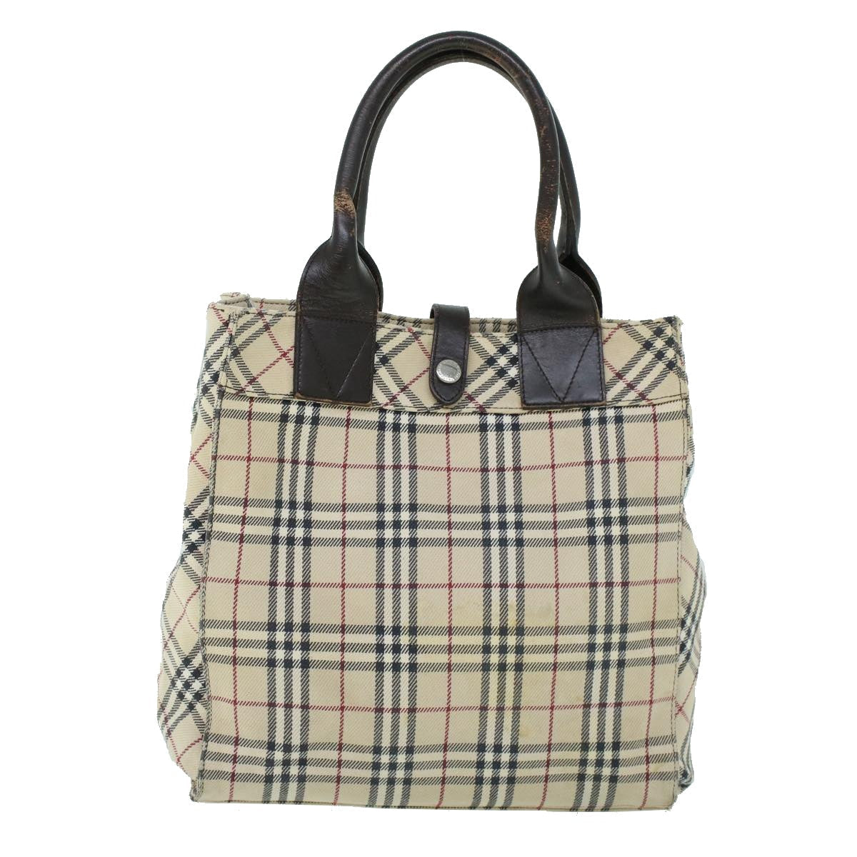 Burberry Nova Check Blue Label Hand Bag Canvas Leather Beige Brown Auth 53790