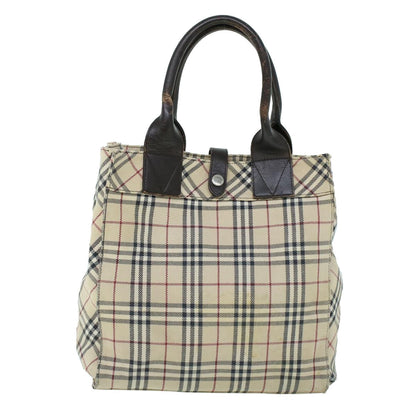 Burberry Nova Check Blue Label Hand Bag Canvas Leather Beige Brown Auth 53790
