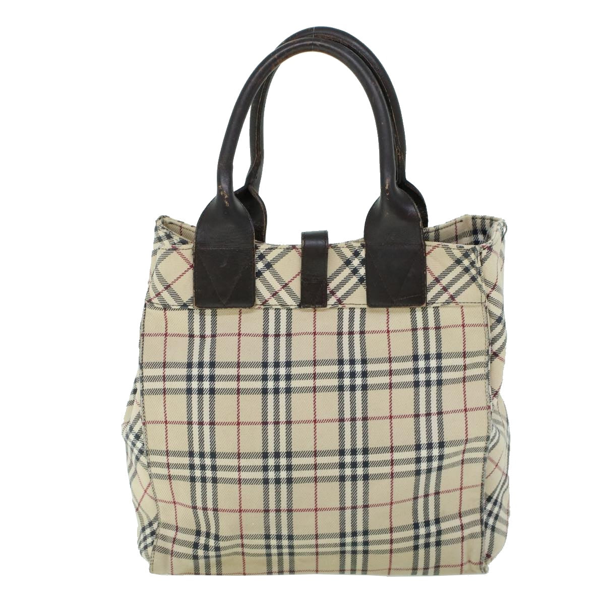 Burberry Nova Check Blue Label Hand Bag Canvas Leather Beige Brown Auth 53790