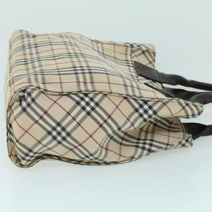 Burberry Nova Check Blue Label Hand Bag Canvas Leather Beige Brown Auth 53790