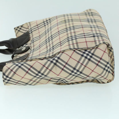 Burberry Nova Check Blue Label Hand Bag Canvas Leather Beige Brown Auth 53790