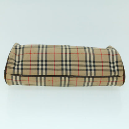 BurberrySs Nova Check Clutch Bag Canvas Leather Beige Brown Auth 53792