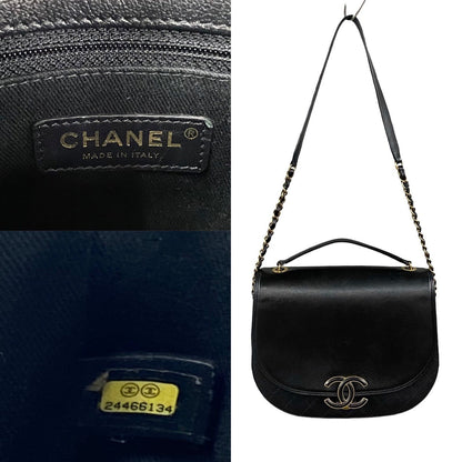 CHANEL Shoulder Bag lambskin black Matrasse