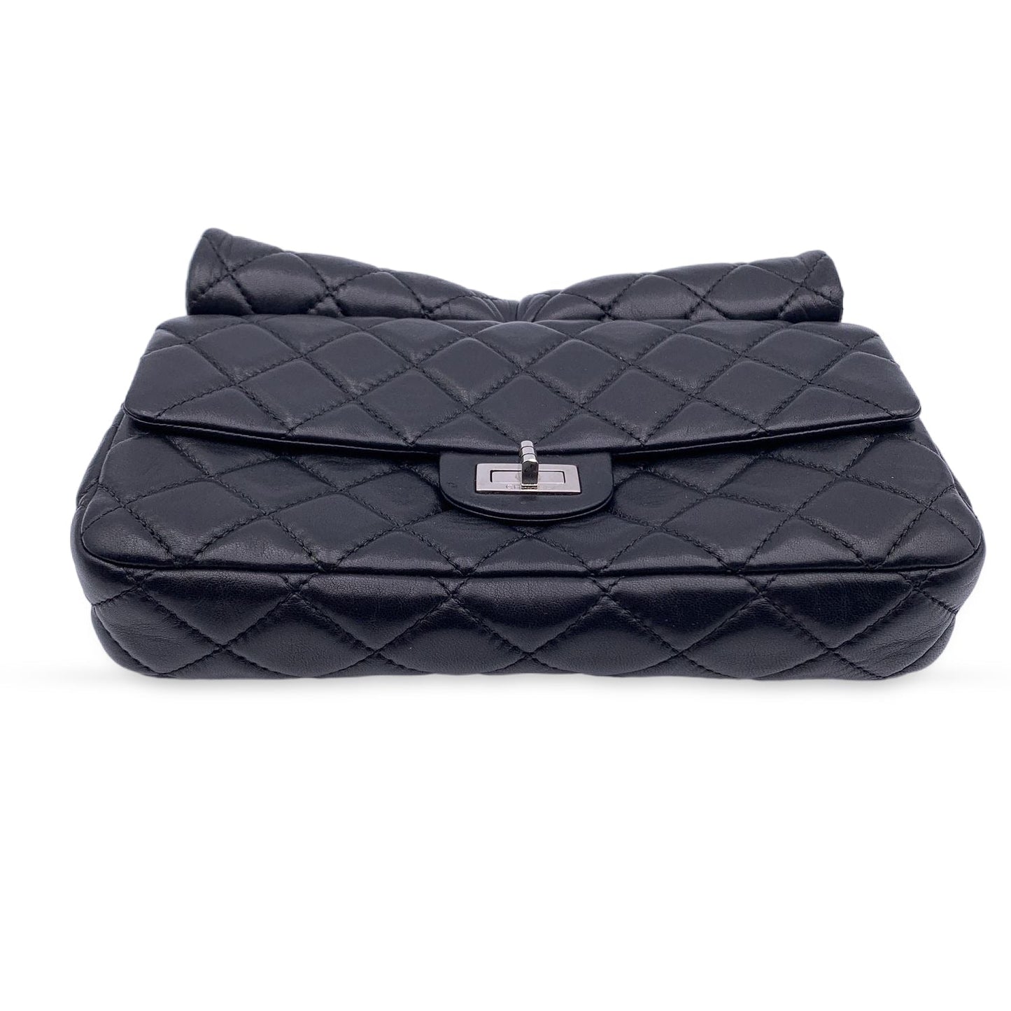 Chanel Black Quilted Leather Reissue Roll . Clutch Bag