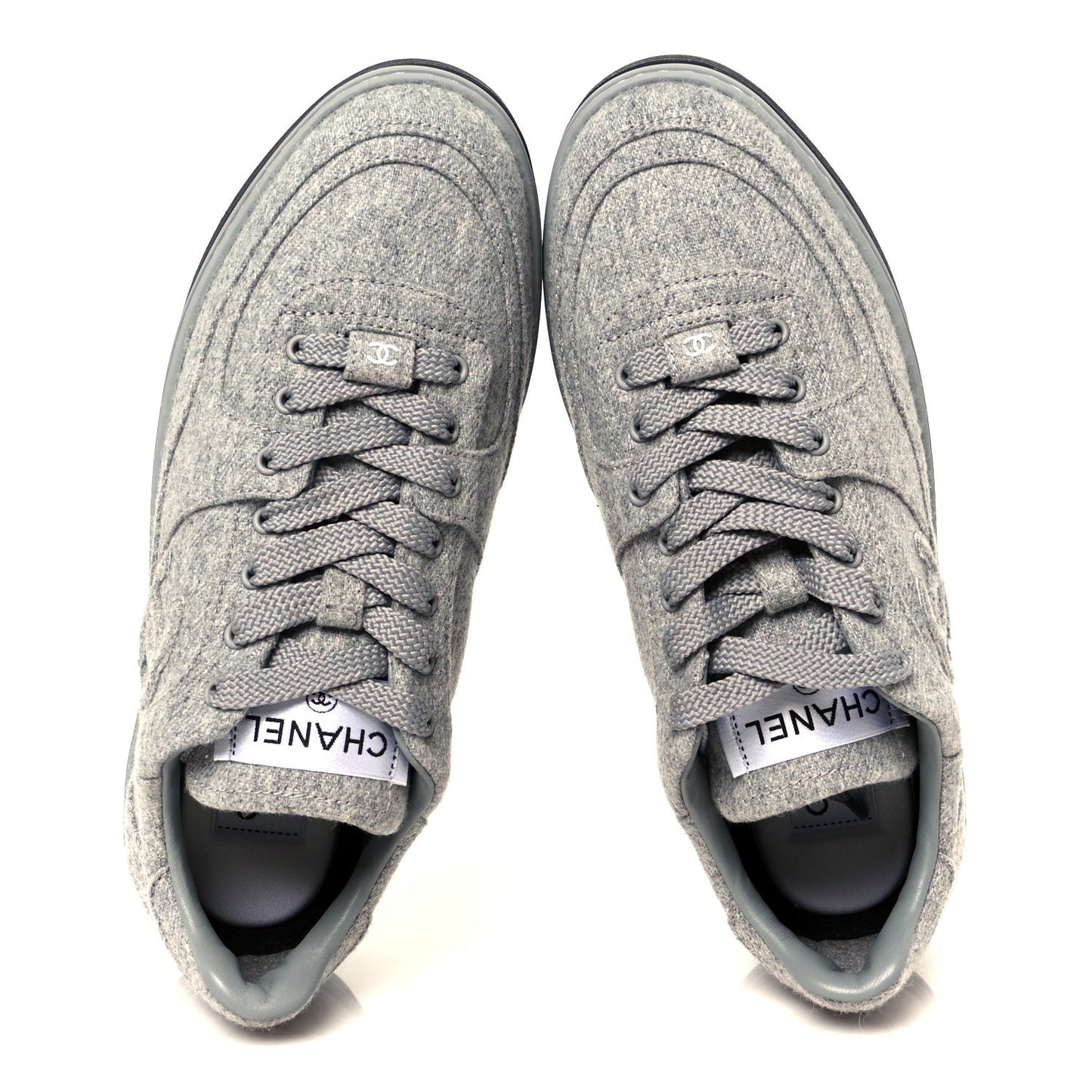 Wool Mixed Fibers Womens CC Sneakers 36 Light Grey