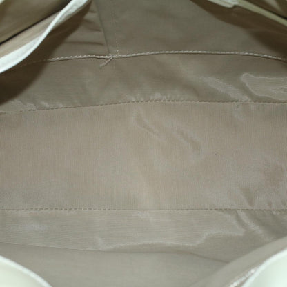 BURBERRY Nova Check Hand Bag Pvc Leather Beige White Auth 54023