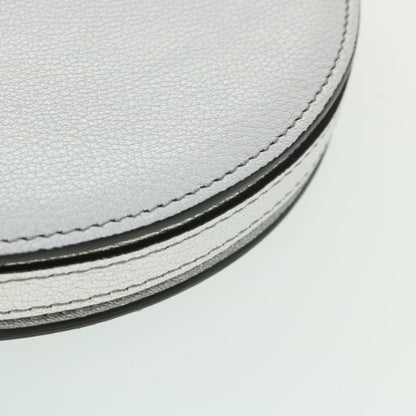 Burberry Olympia Chain Shoulder Bag Leather Silver Auth 54029