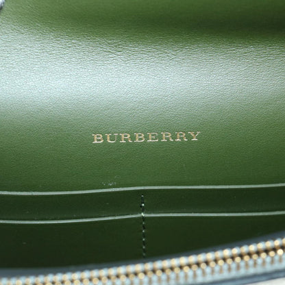 Burberry Olympia Chain Shoulder Bag Leather Silver Auth 54029