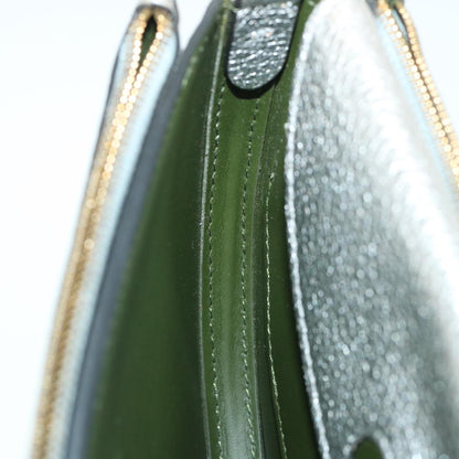 Burberry Olympia Chain Shoulder Bag Leather Silver Auth 54029