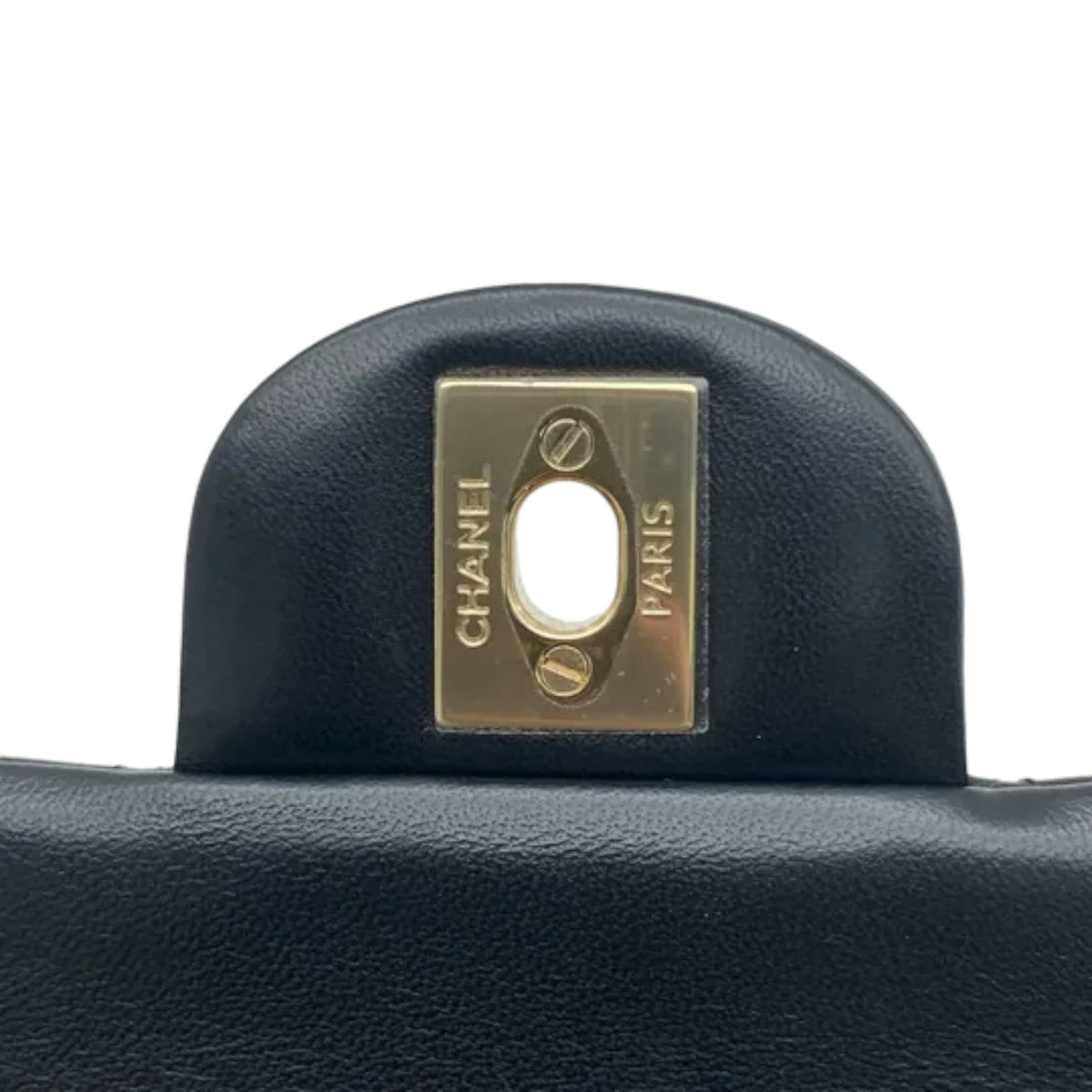 Square Flap Mini Lambskin Quilted Black LGHW
