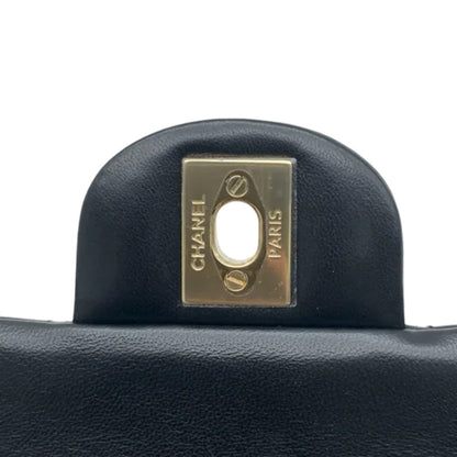 Square Flap Mini Lambskin Quilted Black LGHW
