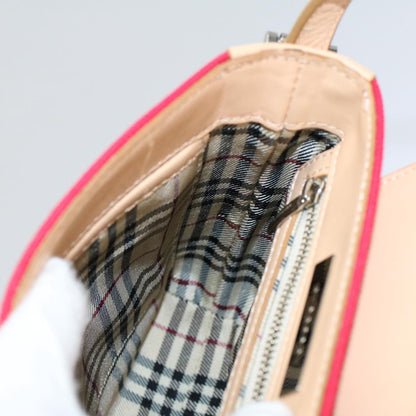 Burberry Shoulder Bag Canvas Leather Beige Red Auth 54143