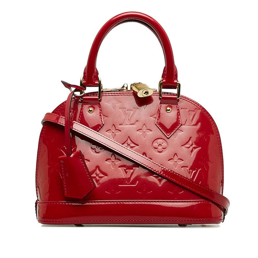 Louis Vuitton Monogram Verney Alma BB Handbag Shoulder Bag 2WAY M91771 Rose Andy Red Patent Leather  Louis Vuitton