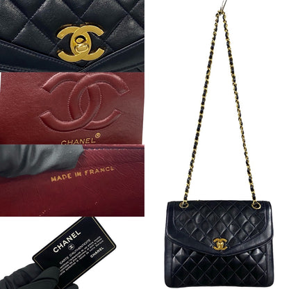 CHANEL Shoulder Bag lambskin black Matrasse