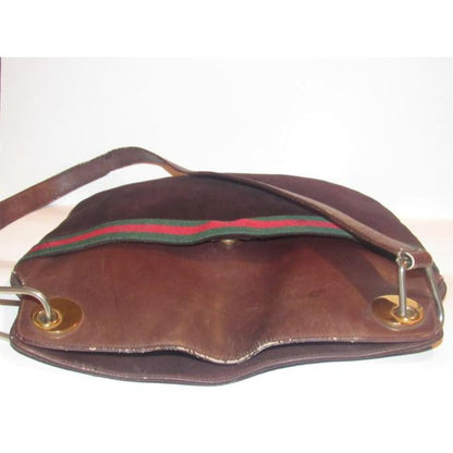 Gucci Webby Bag Eclipse W Early And Leather Sherry Stripe Brown Suede Tote