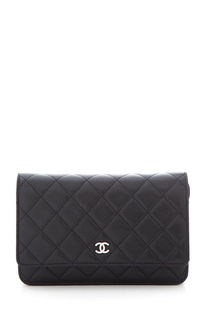 Chanel 2020 Black Lambskin Wallet on Chain Cross-Body