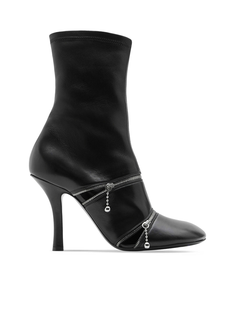 Burberry Women Peep Leather Ankle Boots
