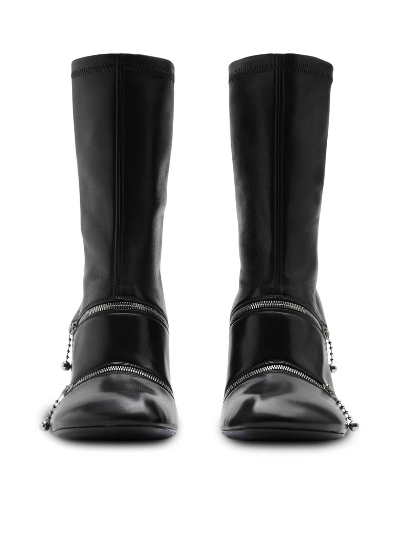 Burberry Women Peep Leather Ankle Boots