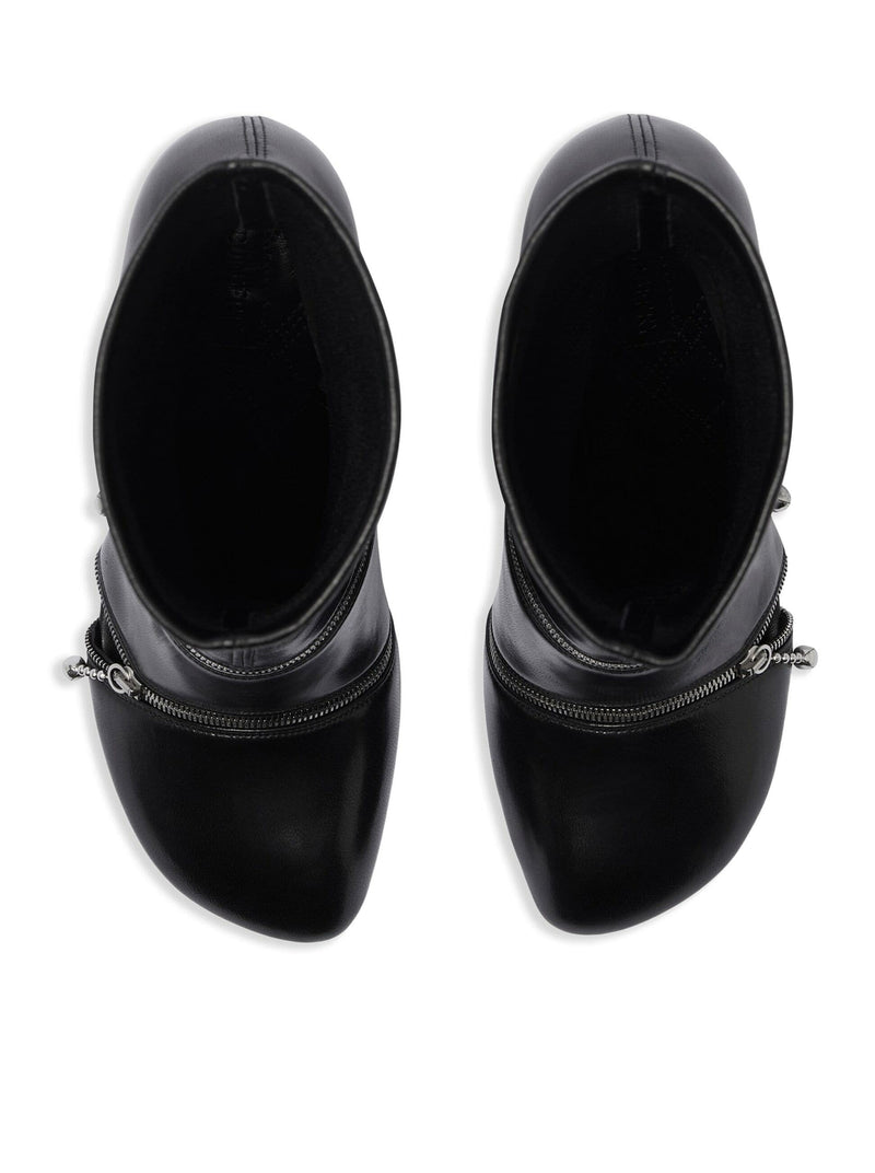Burberry Women Peep Leather Ankle Boots