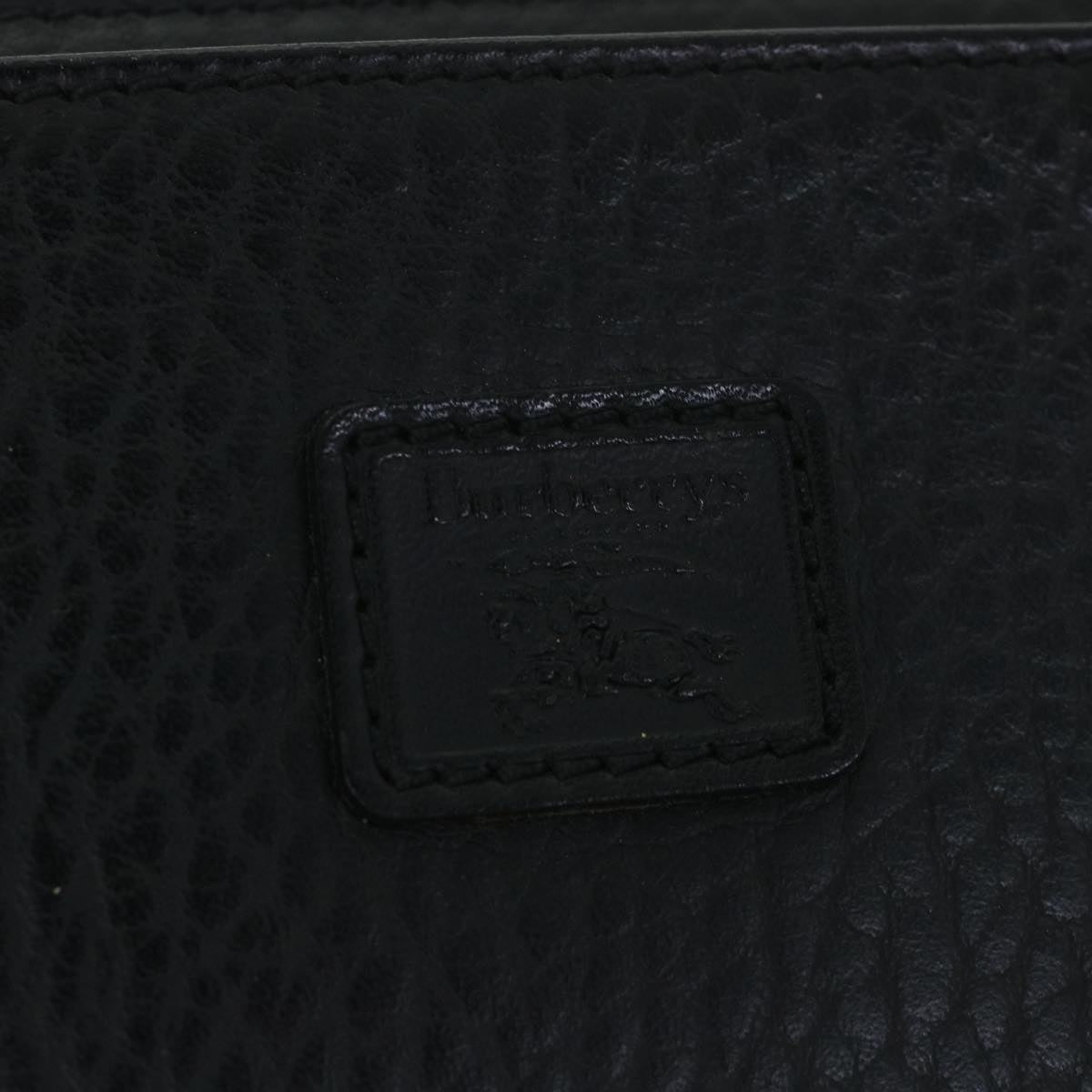 BurberrySs Clutch Bag Leather Black Auth 54893