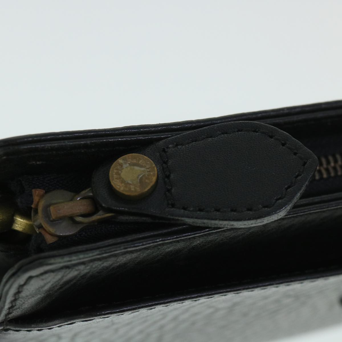 BurberrySs Clutch Bag Leather Black Auth 54893
