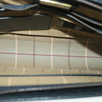 BurberrySs Clutch Bag Leather Black Auth 54893