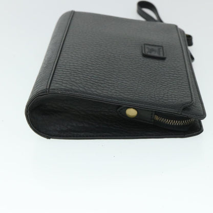 BurberrySs Clutch Bag Leather Black Auth 54893