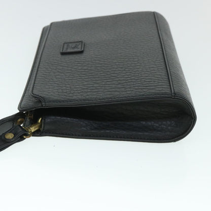BurberrySs Clutch Bag Leather Black Auth 54893