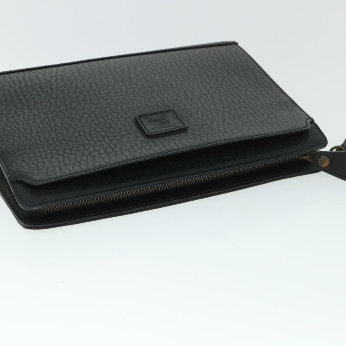 BurberrySs Clutch Bag Leather Black Auth 54893
