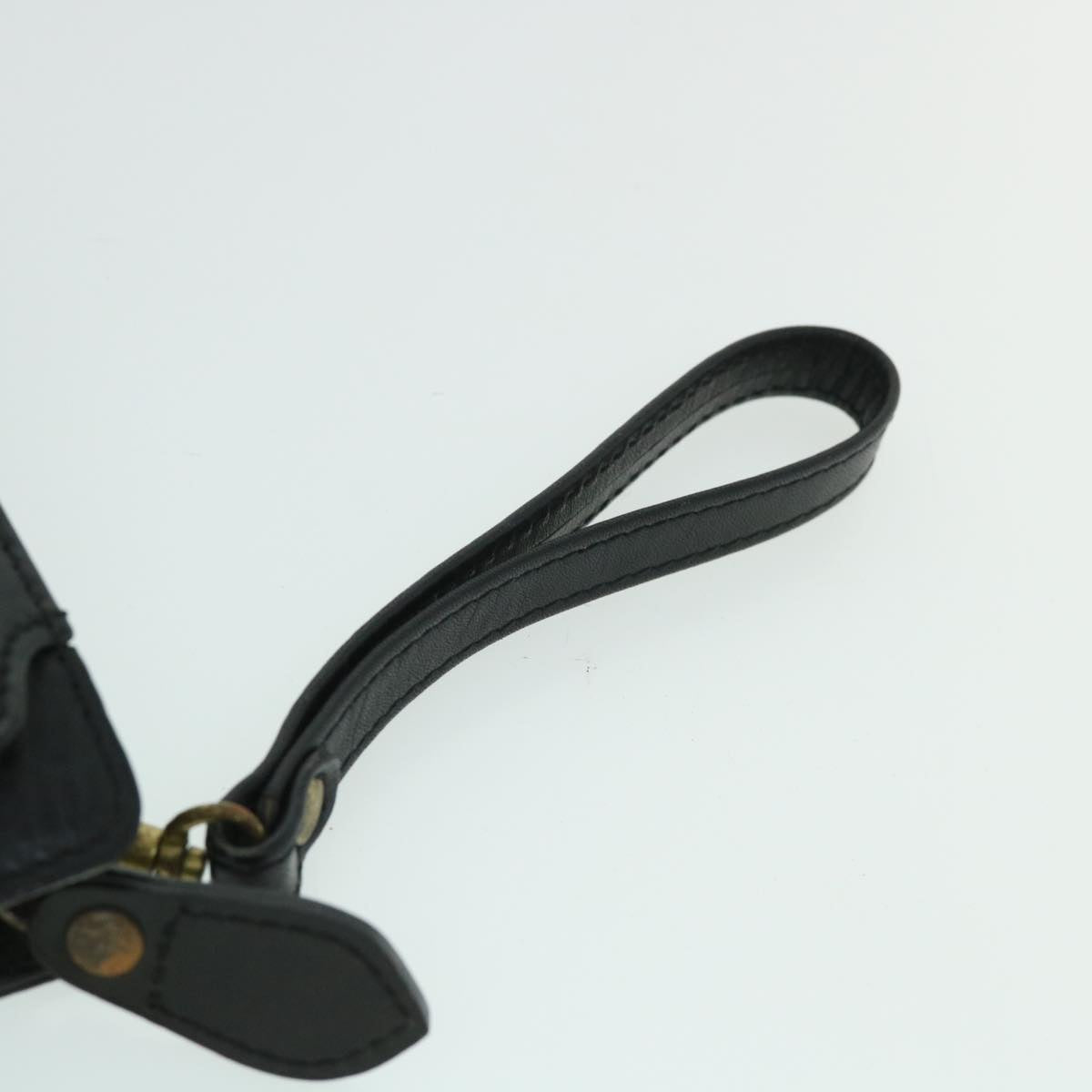 BurberrySs Clutch Bag Leather Black Auth 54893