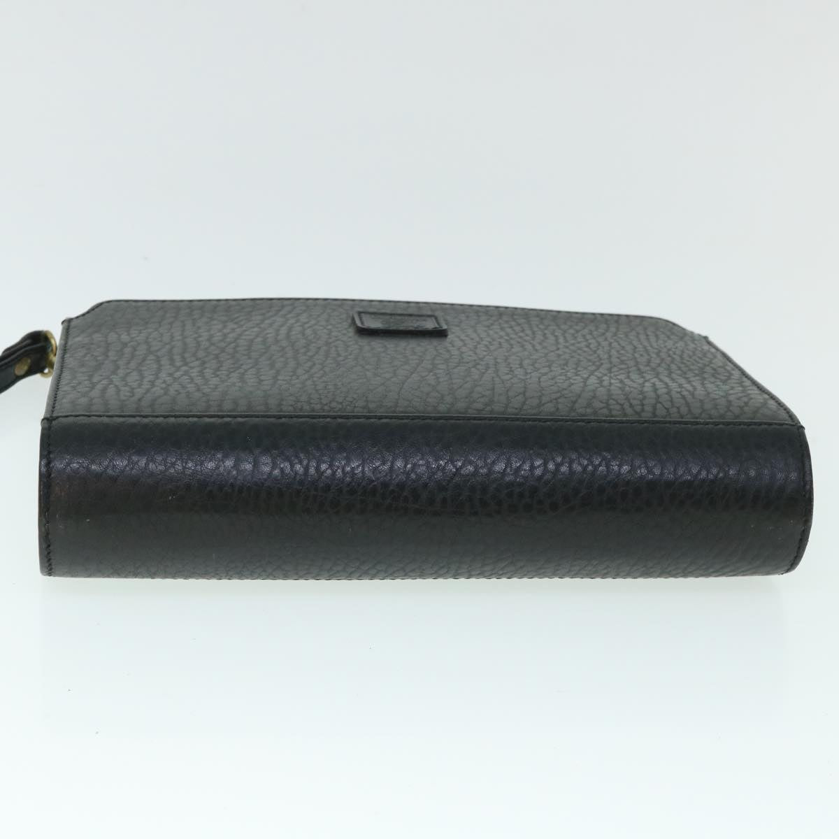 BurberrySs Clutch Bag Leather Black Auth 54893