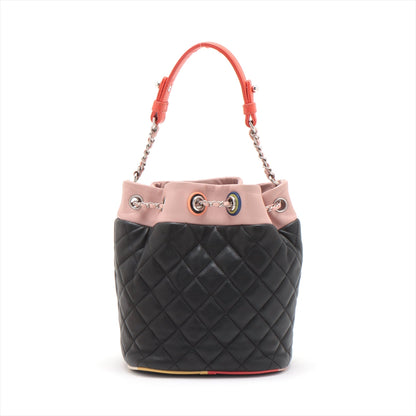 Chanel Matrasse hine Handle Shoulder Bag Black Silver G  23rd