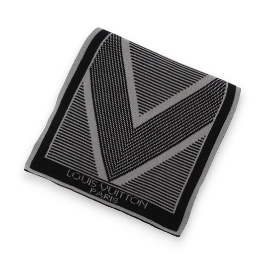 Louis Vuitton Black & Grey Cashmere America's Cup Scarf