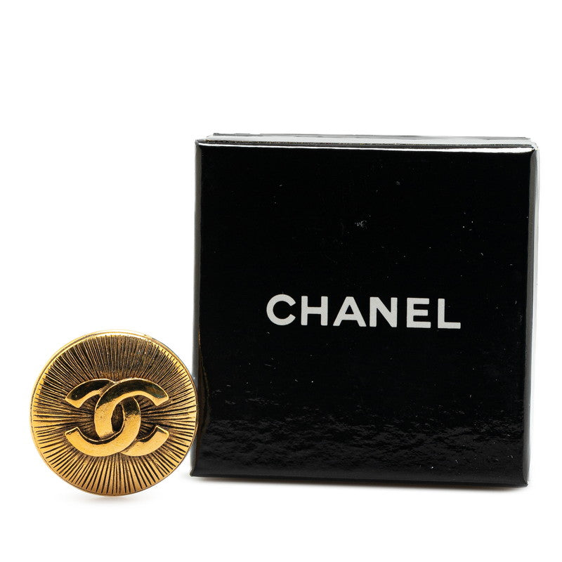 Chanel Gold Plated Coco Mark Round Brooch