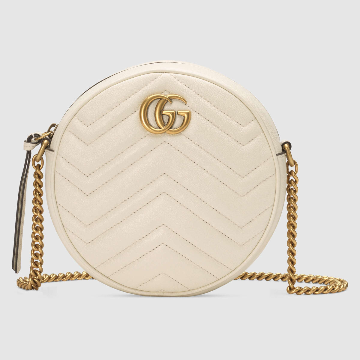 Gucci GG Marmont Mini Round Shoulder Bag White