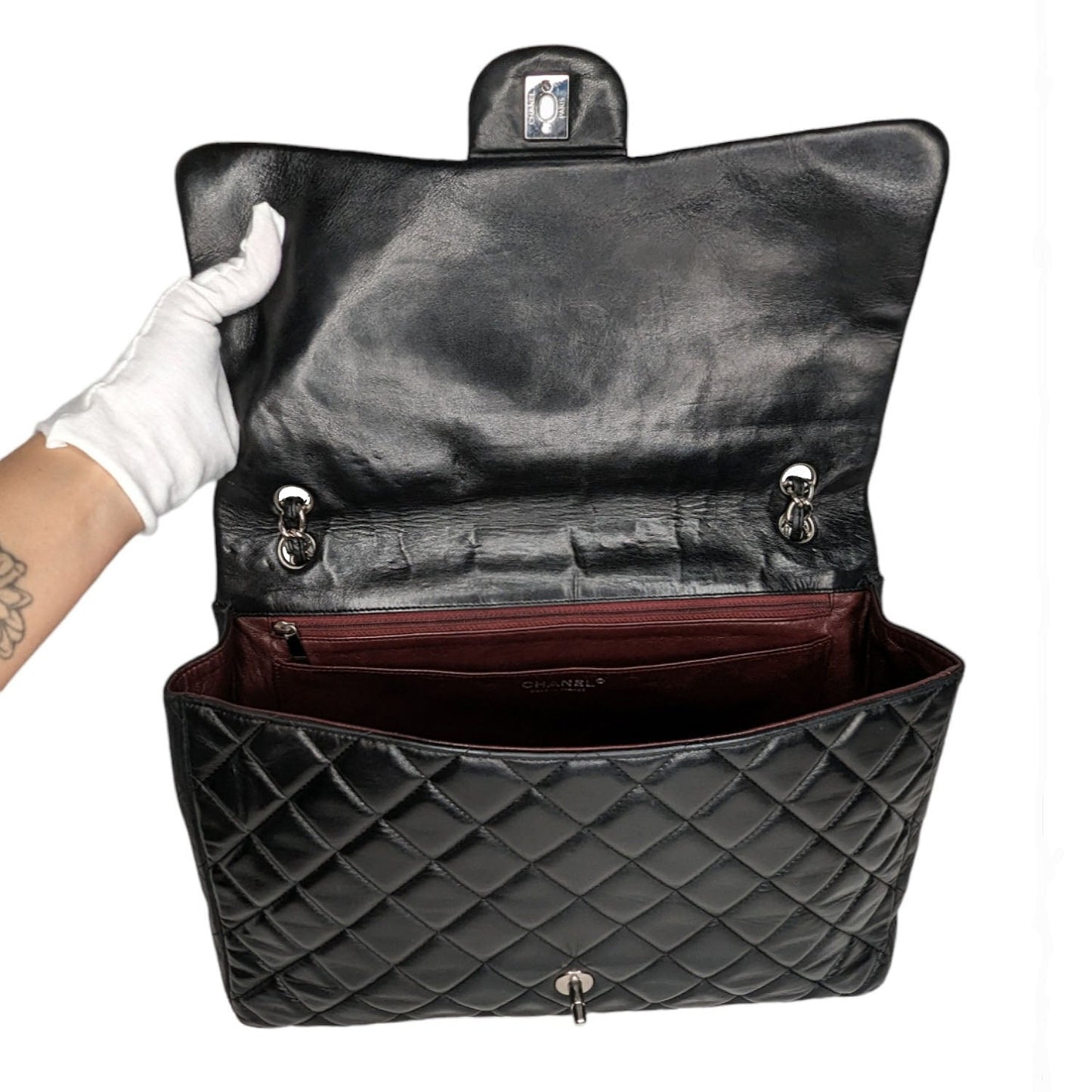 Chanel Lambskin Quilted Maxi Classic Single Flap Black