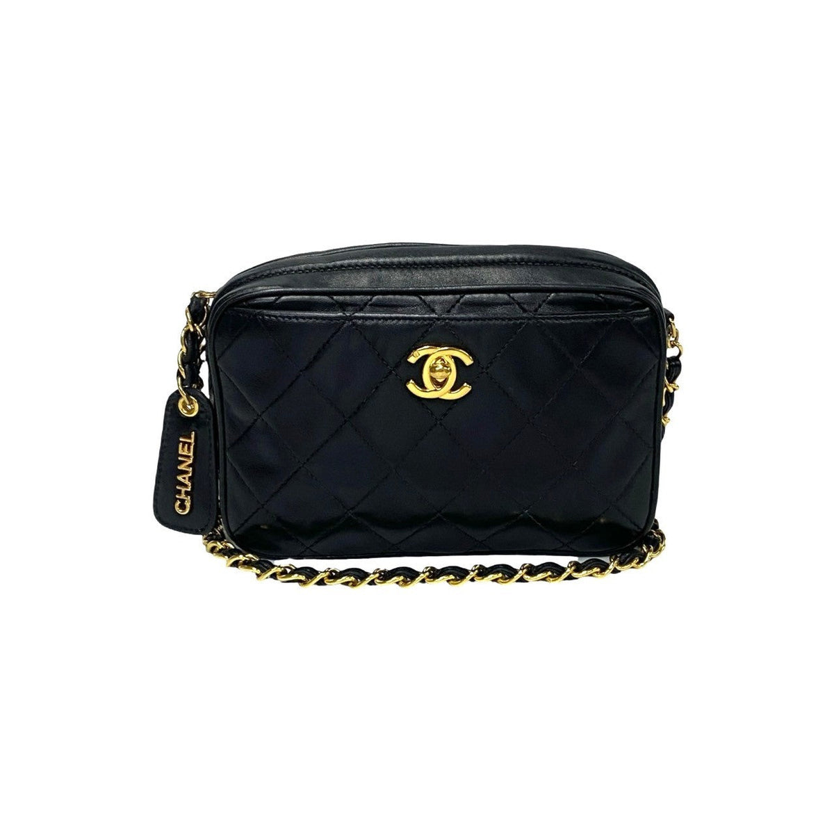 CHANEL Shoulder Bag lambskin black Matrasse