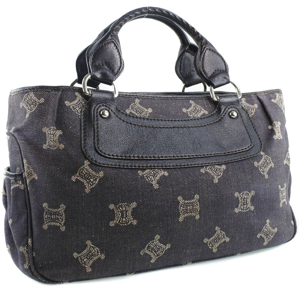 CELINE Handbag Denim, Leather black Macadam Boogie bag Women Used