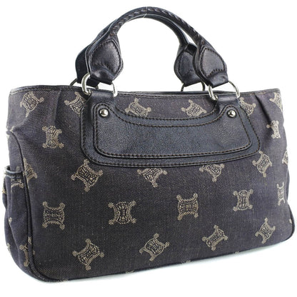 CELINE Handbag Denim, Leather black Macadam Boogie bag Women Used