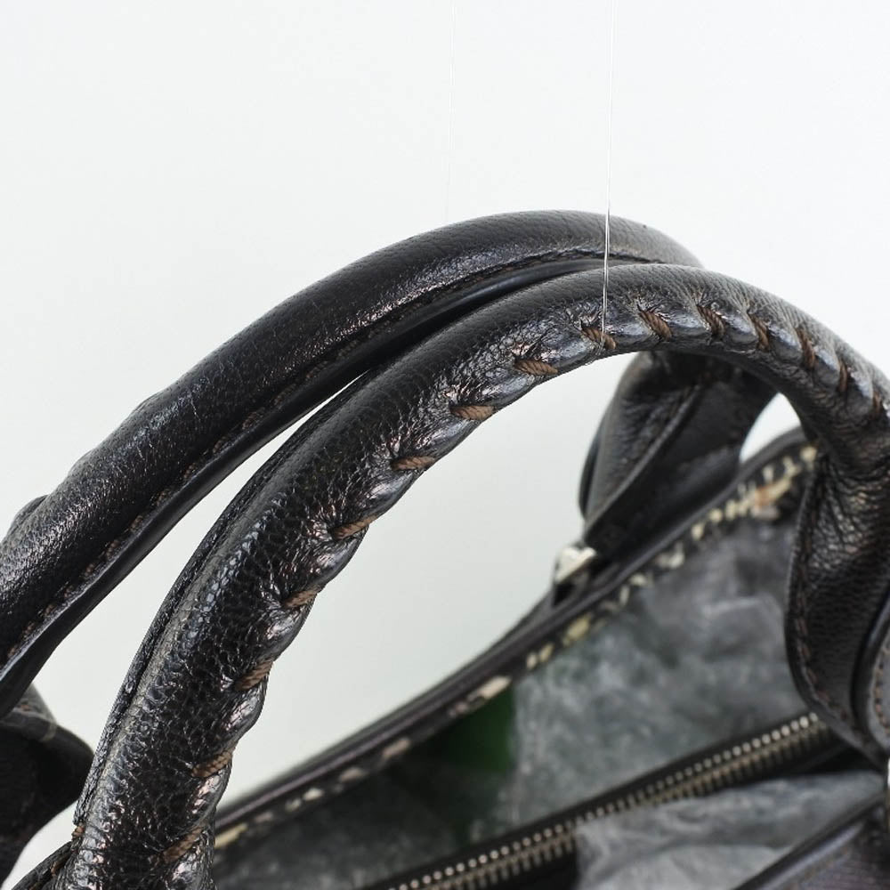 CELINE Handbag Denim, Leather black Macadam Boogie bag Women Used
