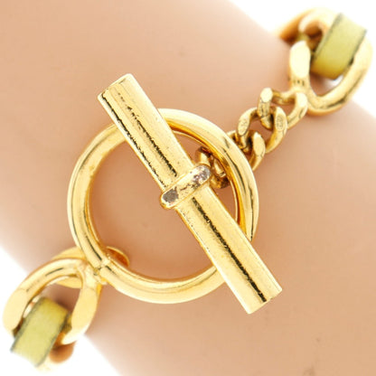 CHANEL bracelet Plated Gold , Leather Gold / yellow Women Used