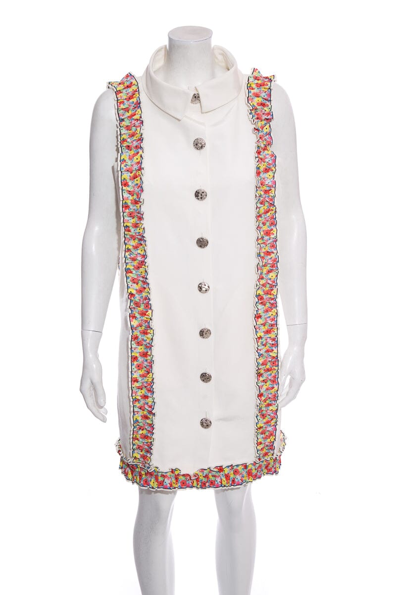Chanel White Sleeveless Dress SZ 40