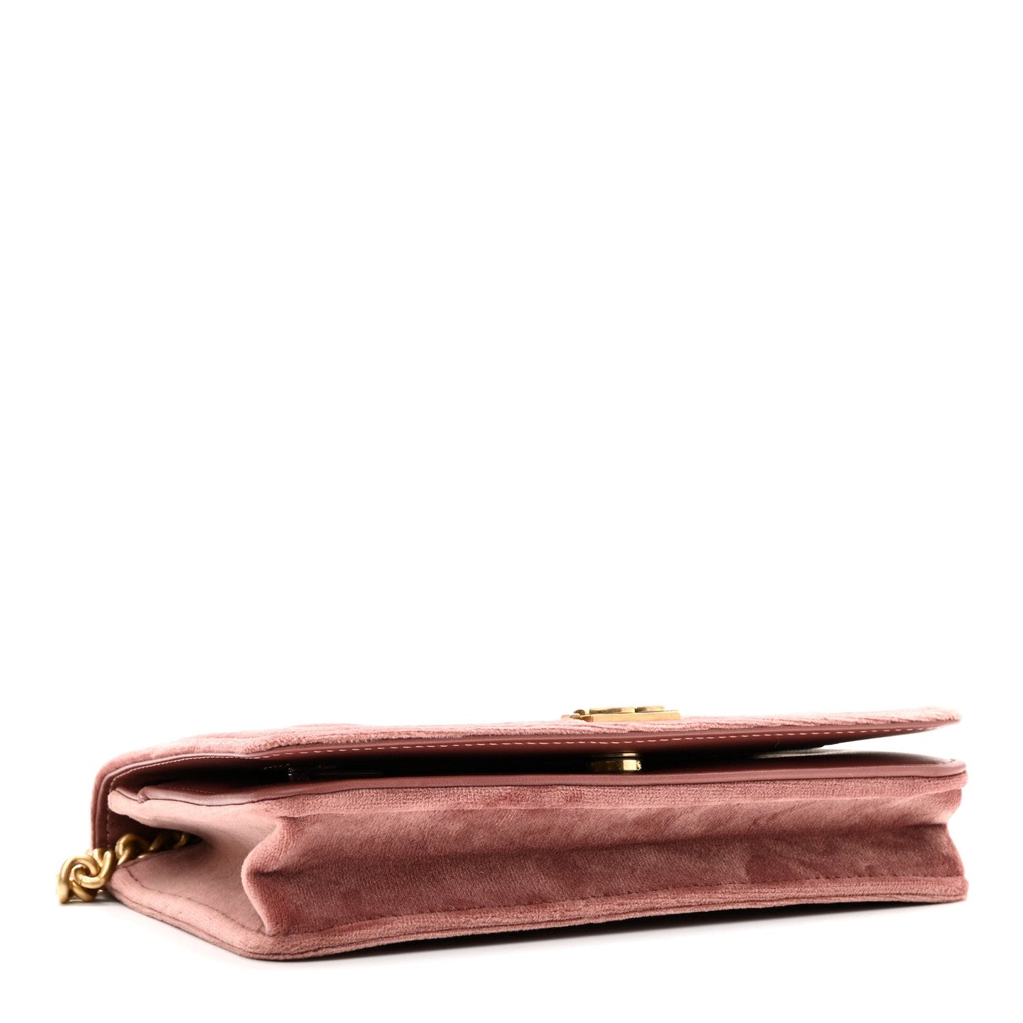 Velvet Quilted Boy Wallet On Chain WOC Pink